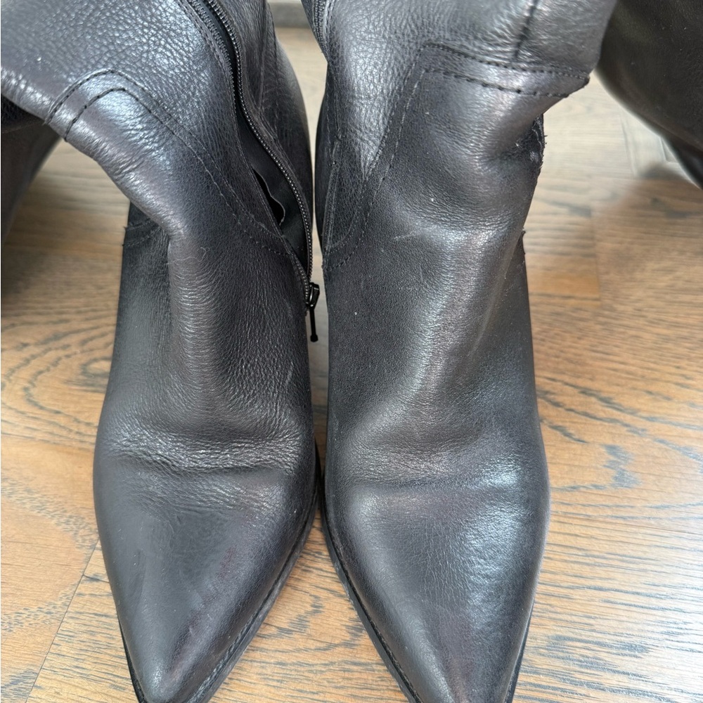 Free People Riley Black Leather Knee-High Women's Boots, slouchy. Size 9. EUC. - Picture 4 of 6